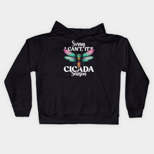 Sorry I Can't It's Cicada Season Fest 2024 Broods XIX & XIII Kids Hoodie